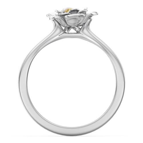 Flourish Rose Ring – Sterling Silver with Citrine