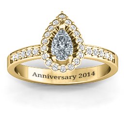 Pear Shaped Halo Ring