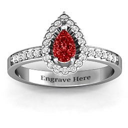 Pear Shaped Halo Ring