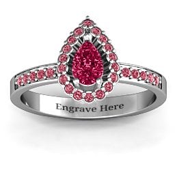 Pear Shaped Halo Ring
