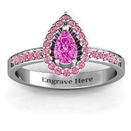 Pear Shaped Halo Ring
