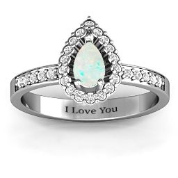 Pear Shaped Halo Ring