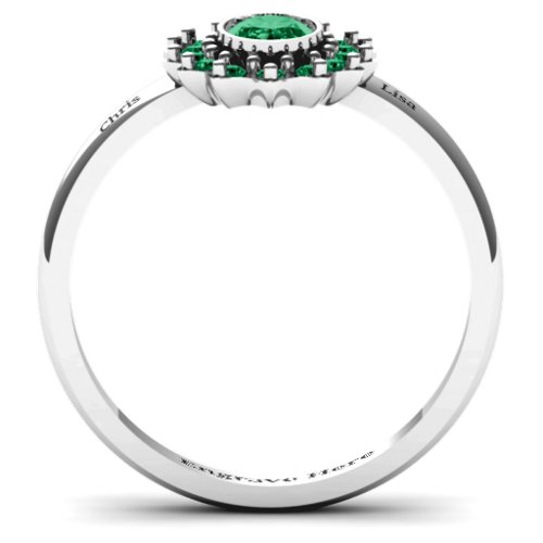 Starburst Ring – Sterling Silver with Emerald and Green Premium Zirconia