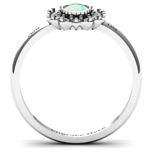 Starburst Ring – Sterling Silver with Opal and White Premium Zirconia