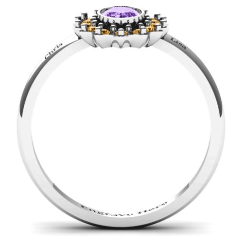 Starburst Ring – Sterling Silver with Amethyst and Fancy Yellow Premium Zirconia