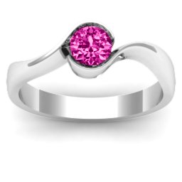 Fancy Solitaire Swirl Ring