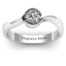 Fancy Solitaire Swirl Ring