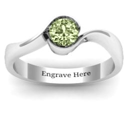 Fancy Solitaire Swirl Ring