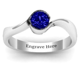 Fancy Solitaire Swirl Ring