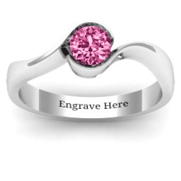 Fancy Solitaire Swirl Ring
