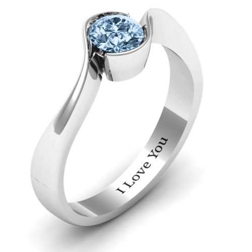 Fancy Solitaire Swirl Ring