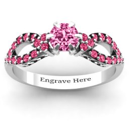 Fancy Split Shank Solitaire Accent Ring