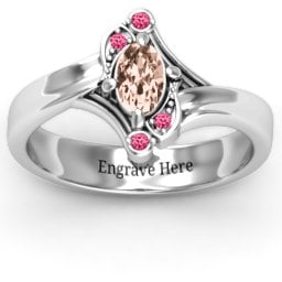 Fancy Oval Asymmetrical Ring