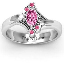 Fancy Oval Asymmetrical Ring