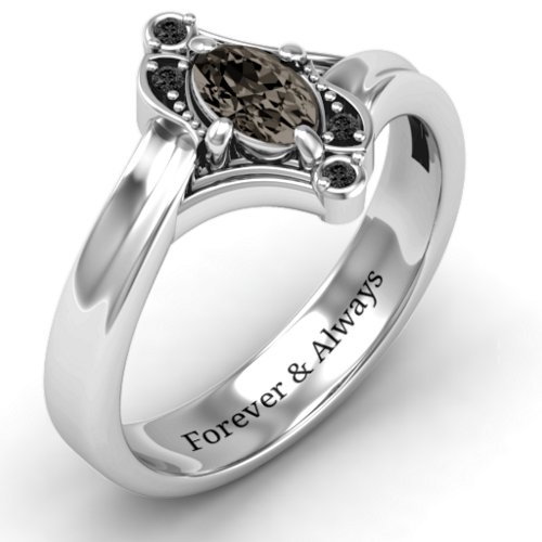 Fancy Oval Asymmetrical Ring
