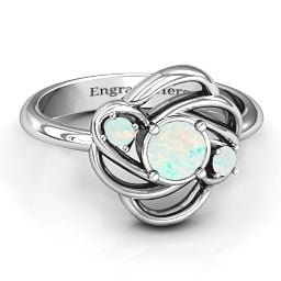 Multi Stone Love Knot Ring