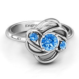 Multi Stone Love Knot Ring