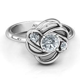 Multi Stone Love Knot Ring in 925 Sterling Silver with Cubic Zirconia
