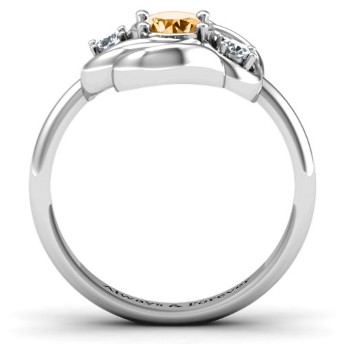 Multi Stone Love Knot Ring – Sterling Silver with Citrine and Cubic Zirconia