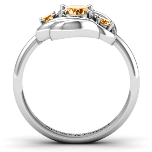 Multi Stone Love Knot Ring – Sterling Silver with Citrine