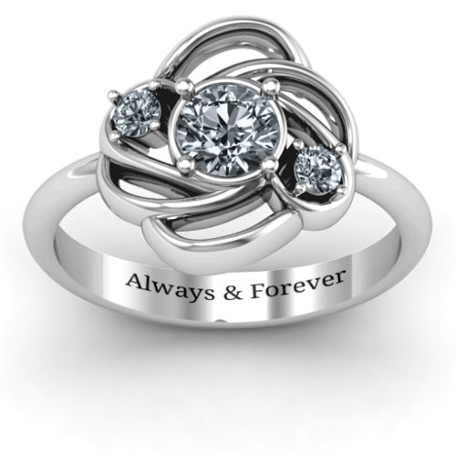 Multi Stone Love Knot Ring – Sterling Silver with Cubic Zirconia