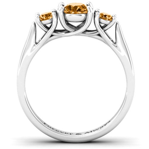 3-Stone Graduated Ring – Sterling Silver with Citrine