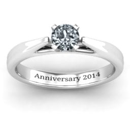 Ski Tip Solitaire Ring