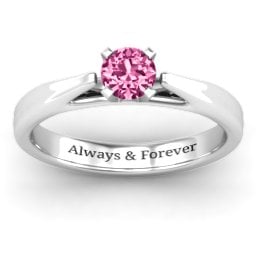 Ski Tip Solitaire Ring