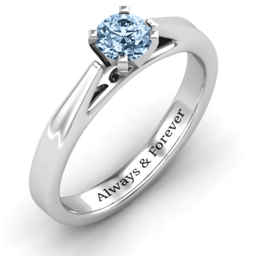 Ski Tip Solitaire Ring
