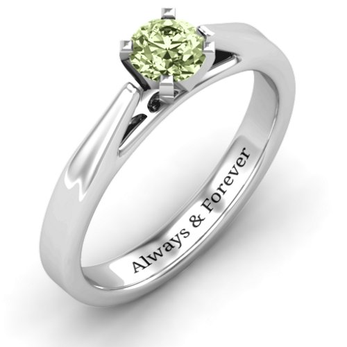 Ski Tip Solitaire Ring