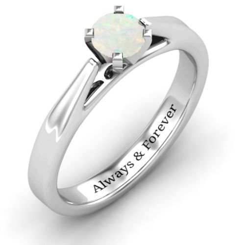 Ski Tip Solitaire Ring