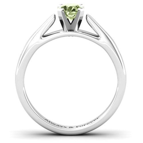 Ski Tip Solitaire Ring