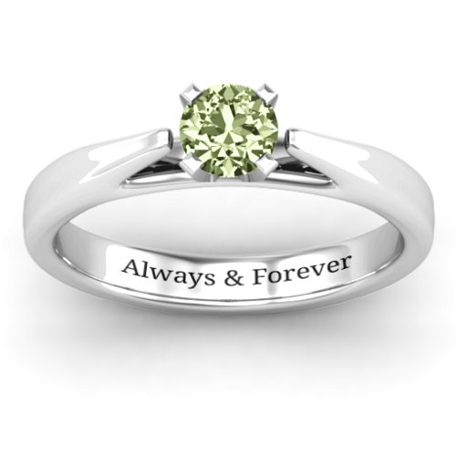 Ski Tip Solitaire Ring