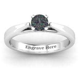 Ski Tip Solitaire Ring in 925 Sterling Silver with Alexandrite