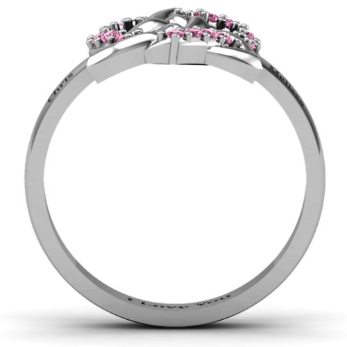 Celtic Heart Ring – Sterling Silver with Fancy Pink Premium Zirconia