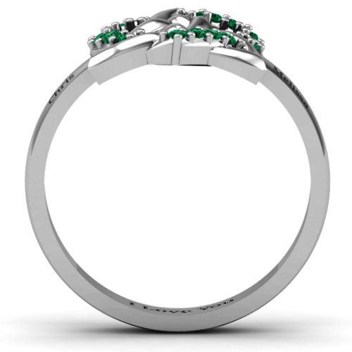 Celtic Heart Ring – Sterling Silver with Green Premium Zirconia